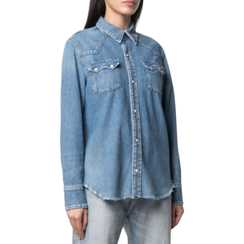 RE/DONE | Long Sleeve Button Down Denim Top in Size XS